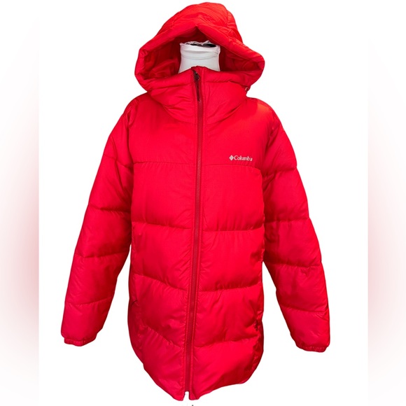 Columbia Jackets & Blazers - New Columbia Women's Puffect™ Mid Length Hooded Jacket XL in Lily Red ❤️